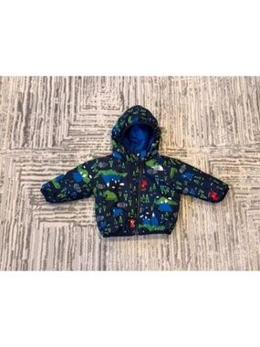 The North Face 3-6 months Reversible blue hooded puffer coat